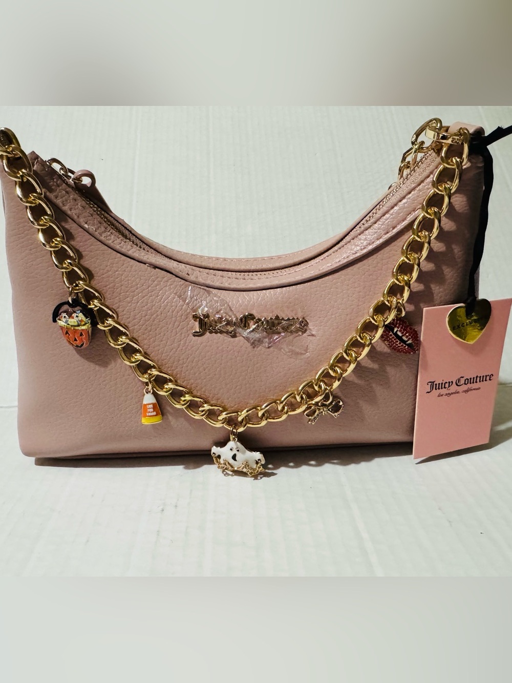 Juicy Couture Halloween boo crew shoulder bag dusty blush BNWT